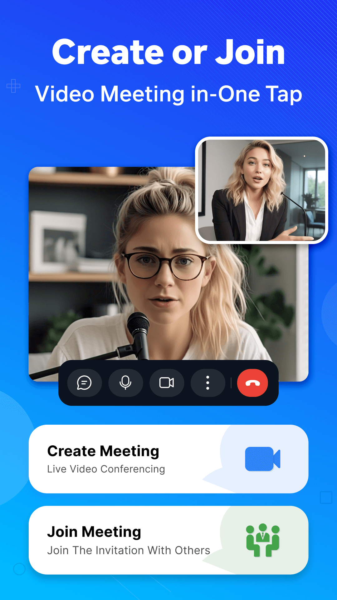 Create or join meeting screen