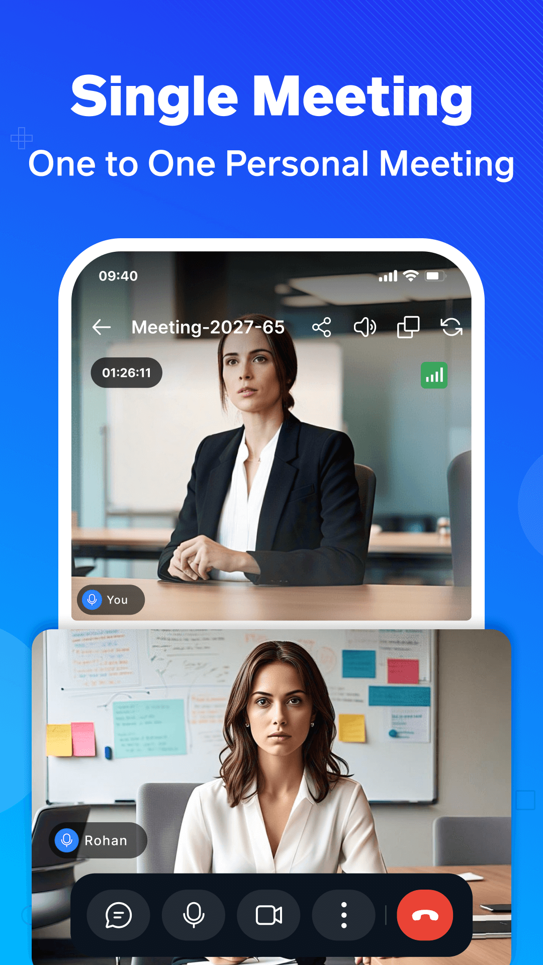 Single meeting screen